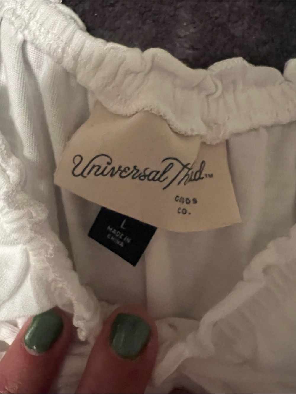 Universal Thread White Ruffle Crop Tank - Picture 2 of 4